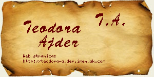 Teodora Ajder vizit kartica